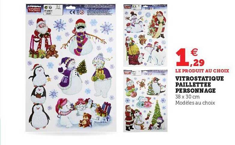 vitrostatique paillettée personnage