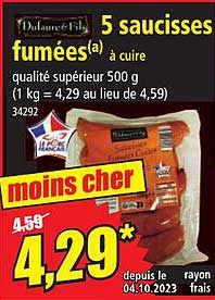 5 Saucisses Fumées à Cuire Dufaure & Fils
