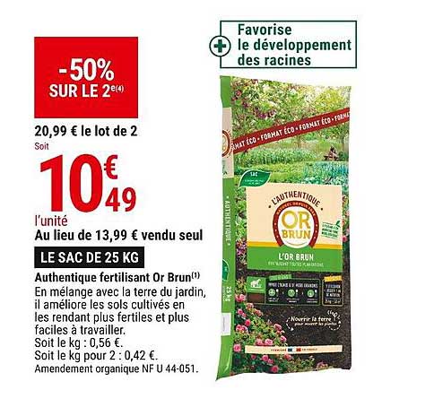 authentique fertilisant or brun
