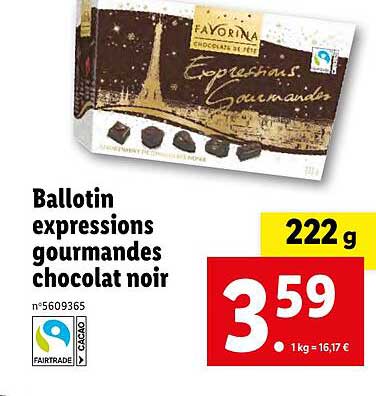 Ballotin Expressions Gourmandes Chocolat Noir Favorina