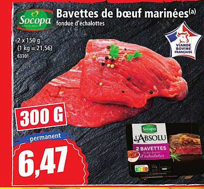 bavettes de bœuf marinées socopa