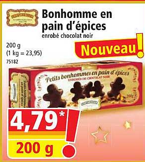 bonhomme en pain d'épices enrobé chocolat noir