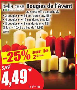 bougies de l'avent bella casa