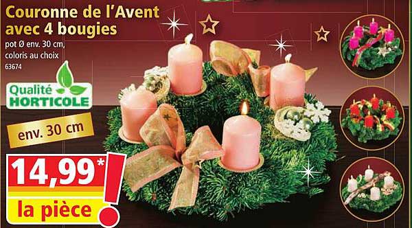 Couronne De L'avent Avec 4 Bougies