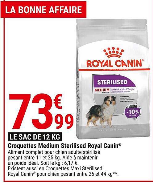 croquettes medium sterilised royal canin