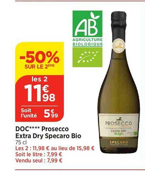 Doc Prosecco Extra Dry Specaro Bio