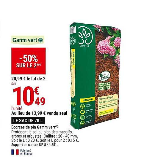 écorces de pin gamm vert
