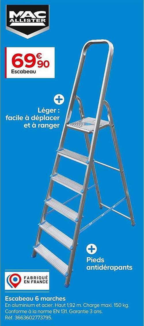 escabeau 6 marches mac allister