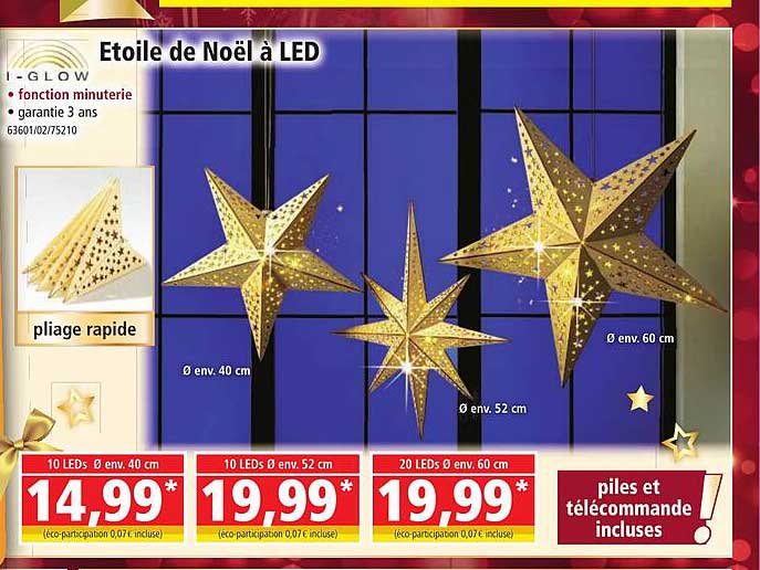 étoile de noël à led i-glow