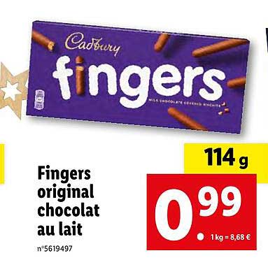 Fingers Original Chocolat Au Lait