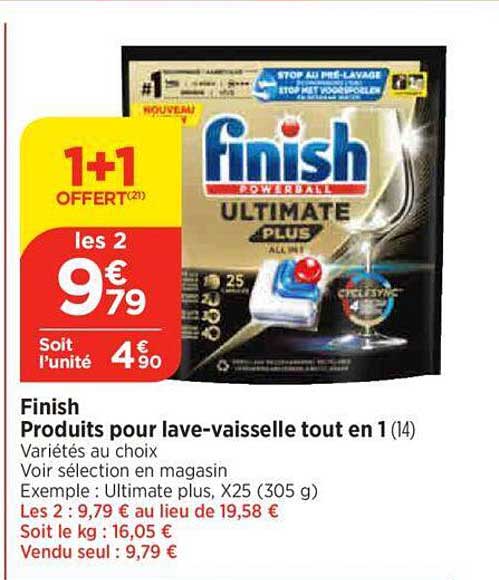 finish produits pour lave-vaisselle tout en 1