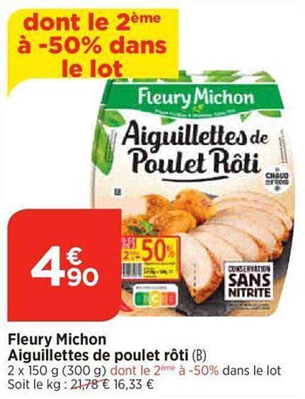fleury michon aiguillettes de poulet rôti