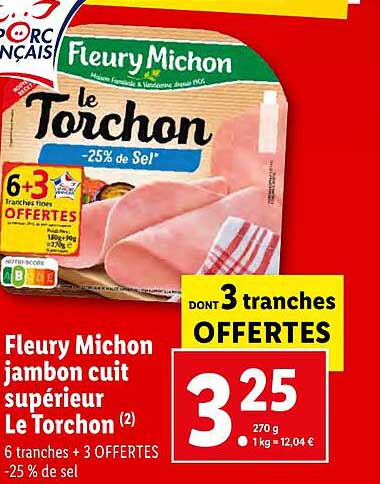fleury michon jambon cuit supérieur le torchon