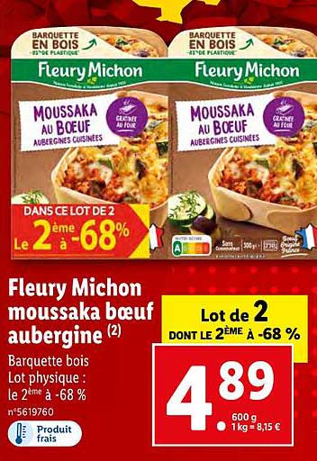 fleury michon moussaka bœuf aubergine