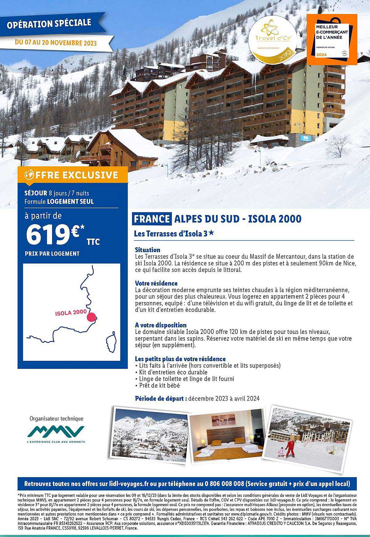 france alpes du sud - isola 2000 : les terrasses d'isola 3*