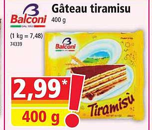 Gâteau Tiramisu Balconi