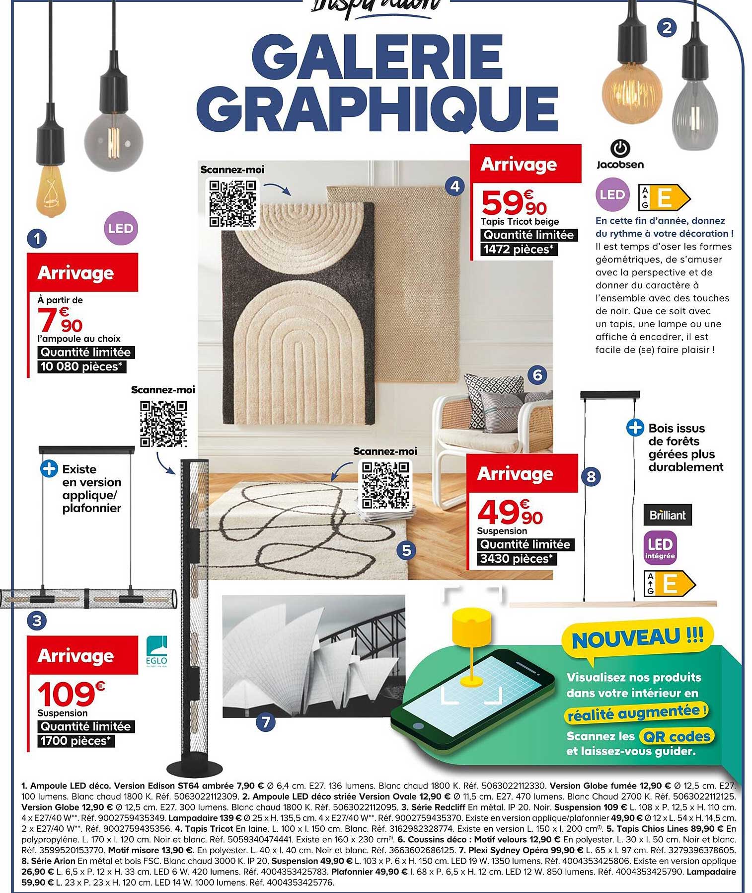 L'ampoule, Tapis Tricot Beige, Suspension