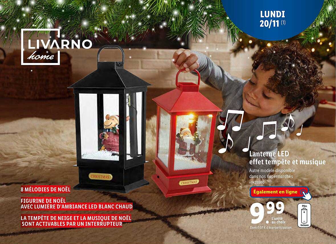 lanterne led effet tempête et musique livarno home