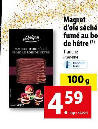 magret d'oie séché fumé au bois de hêtre deluxe