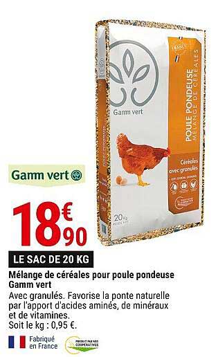 mélange de céréales pour poule pondeuse gamm vert