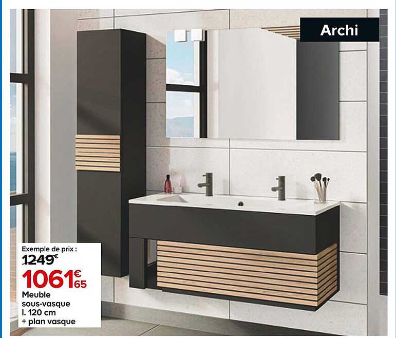 Meuble Sous-vasque L. 120 Cm + Plan Vasque