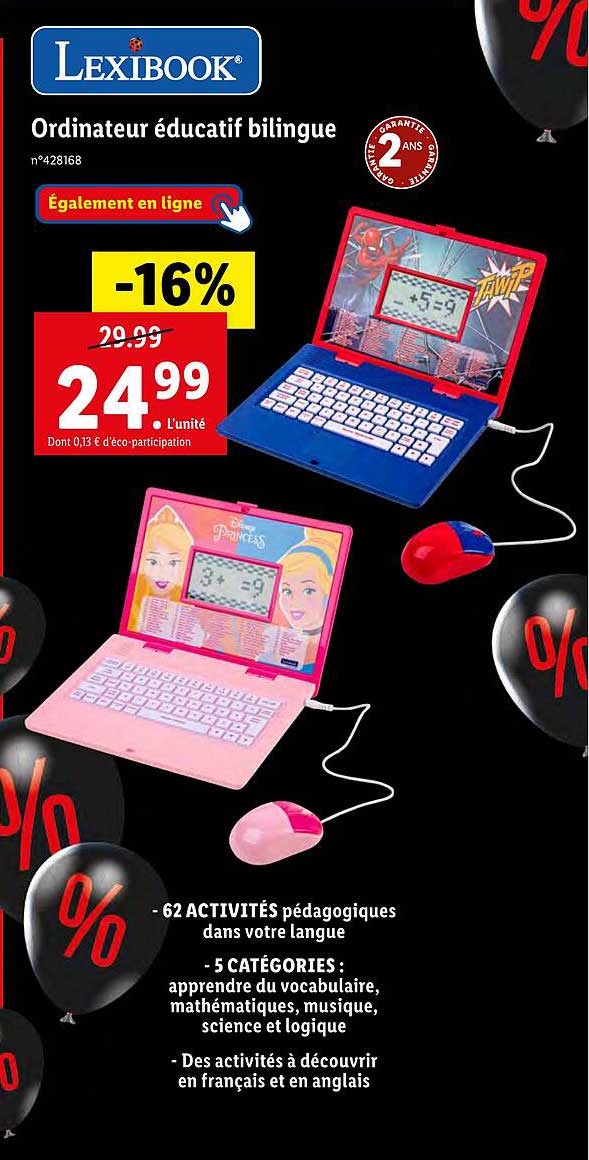 Ordinateur éducatif Bilingue Lexibook