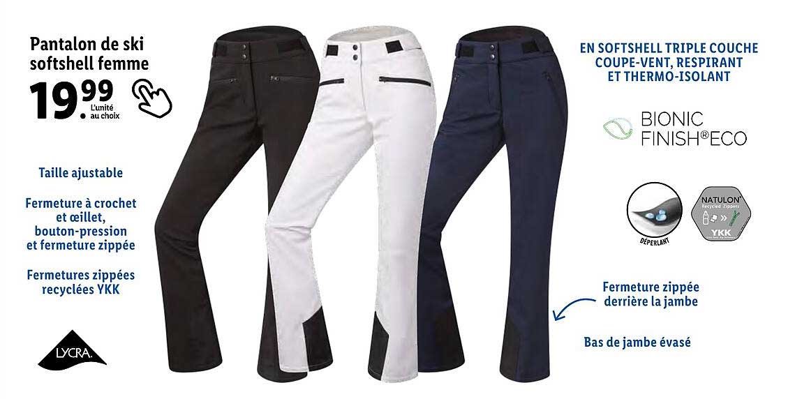 pantalon de ski softshell femme