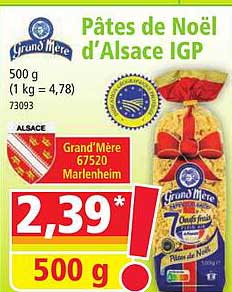 pâtes de noël d'alsace igp grand mère