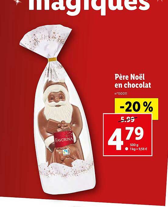 père noël en chocolat favorina