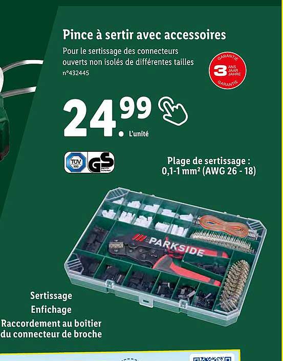 Pince à Sertir Avec Accessoires Parkside