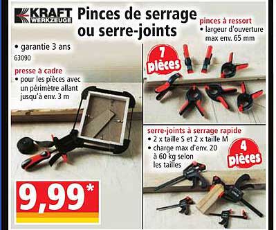 pinces de serrage ou serre-joints kraft werkzeuge