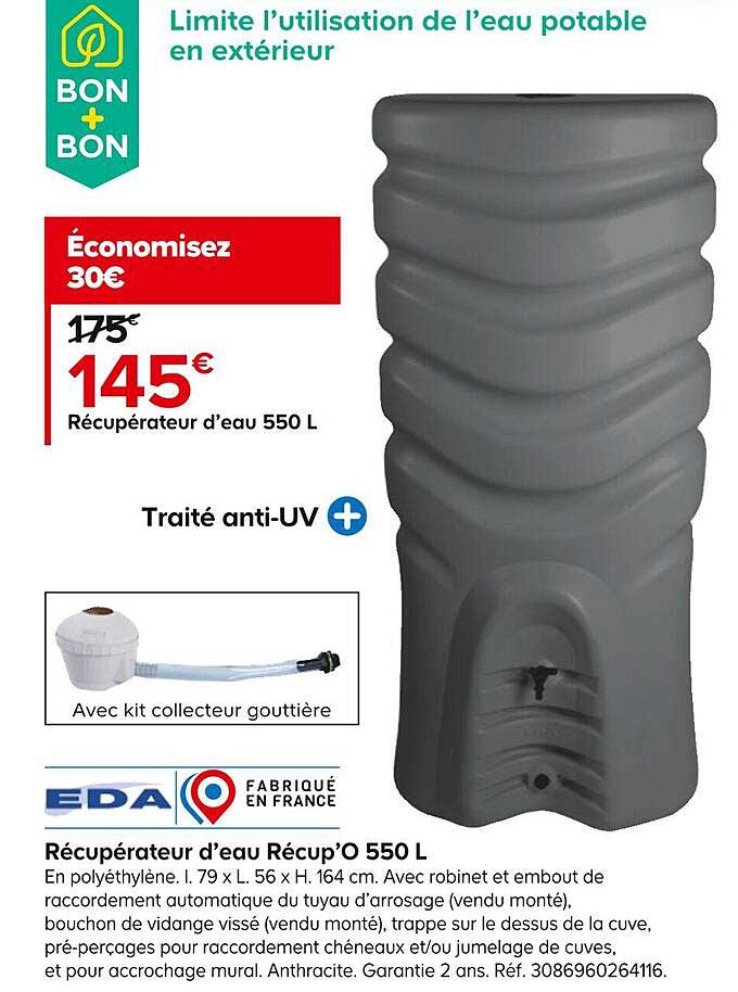 Récupérateur D'eau Récup'o 550 L Eda