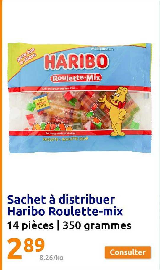 sachet à distribuer haribo roulette-mix
