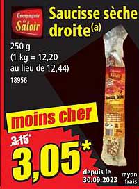 Saucisse Sèche Droite