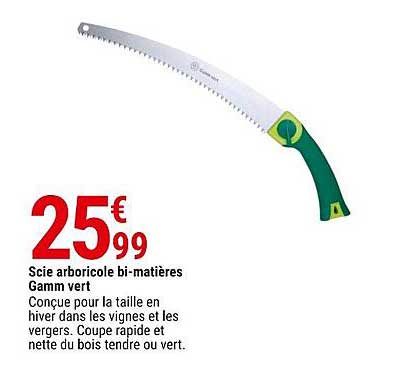 scie arboricole bi-matières gamm vert