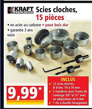 scies cloches, 15 pièces kraft werkzeuge