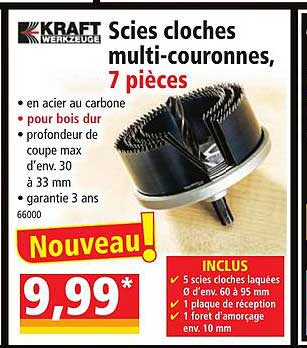 scies cloches multi-couronnes, 7 pièces kraft werkzeuge