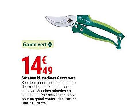 sécateur bi-matières gamm vert