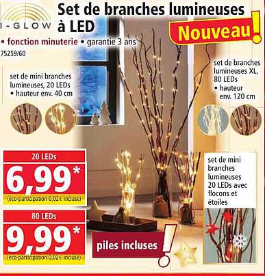 set de branches lumineuses à led i-glow