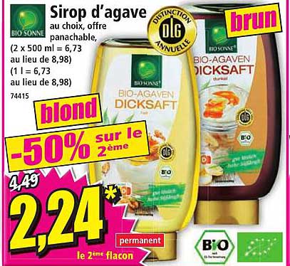 sirop d'agave bio sonne