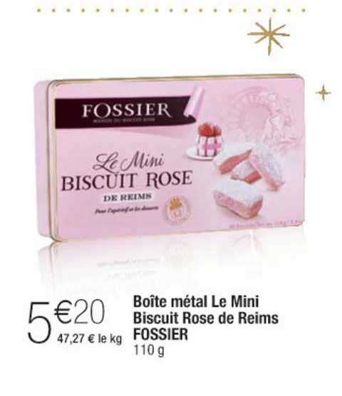 boîte métal le mini biscuit rose de reims fossier