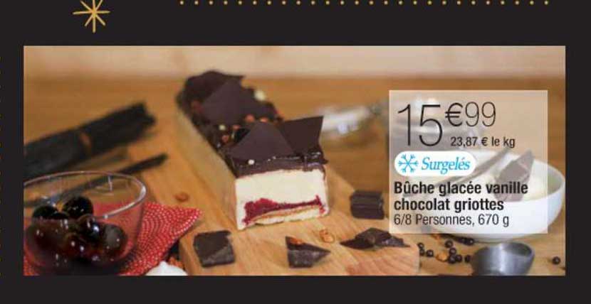 Bûche Glacée Vanille Chocolat Griottes
