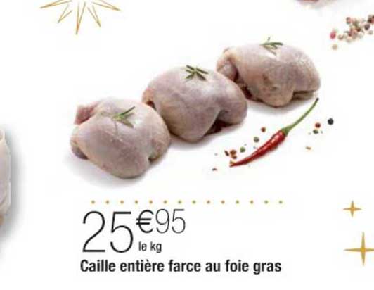 caille entière farce au foie gras