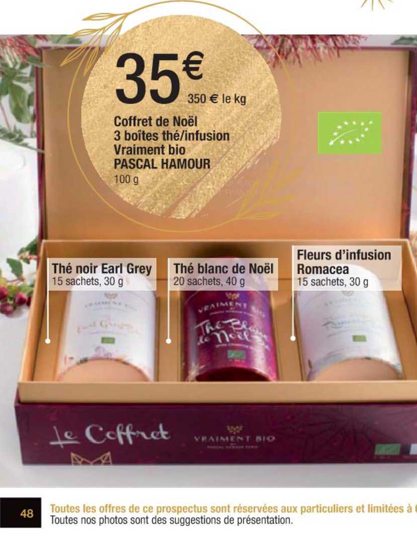 coffret de noël 3 boîtes thé-infusion vraiment bio pascal hamour