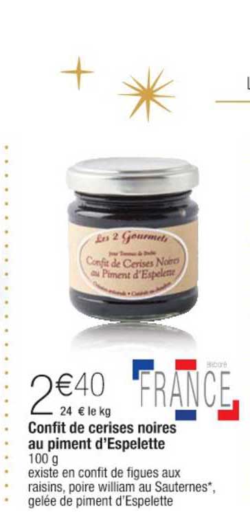 confit de cerises noires au piment d'espelette