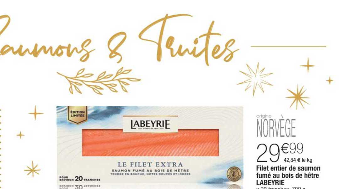 Filet Entier De Saumon Fumé Au Bois De Hêtre Labeyrie