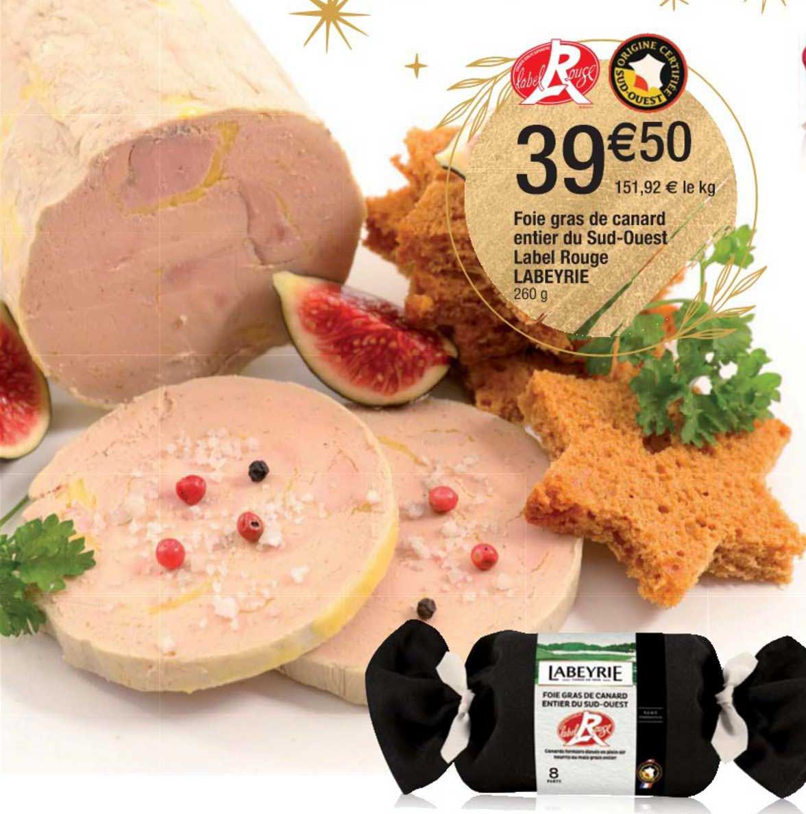 foie gras de canard entier du sud ouest label rouge labeyrie