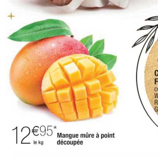 mangue mûre à point découpée