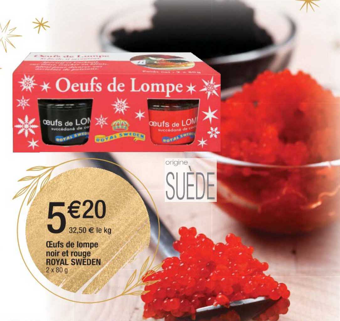 œufs de lompe noir et rouge royal sweden