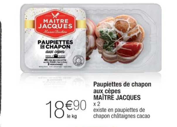 paupiettes de chapon aux cèpes maître jacques